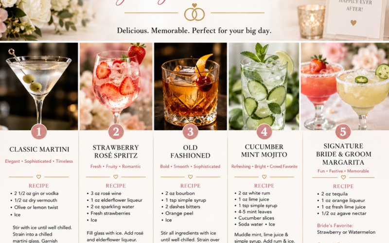 5 Signature Wedding Cocktails Your Guests Will Love